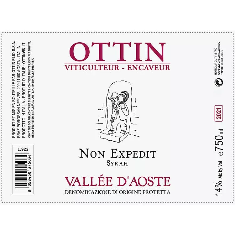 2022 Ottin Non Expedit Vallee d'Aoste Syrah 750ml