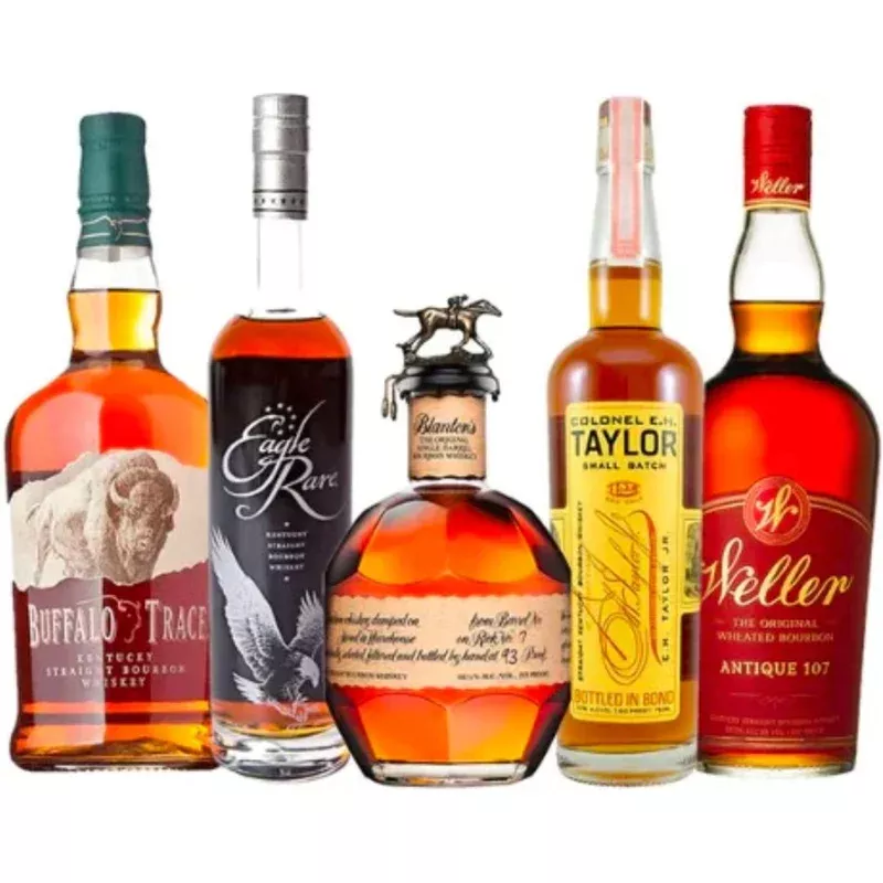 Blanton’s, E.H. Taylor, Eagle Rare, Buffalo Trace, & Weller 107 Value Bundle 750 mL