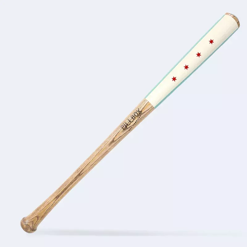 "Chicago Flag" - Baseball Art Bat