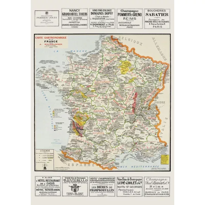 Gastronomic map by Alain Bourguignon
