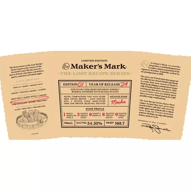 Maker’s Mark 2024 The Lost Recipe Series Edition #01 Bourbon Whisky 700 mL