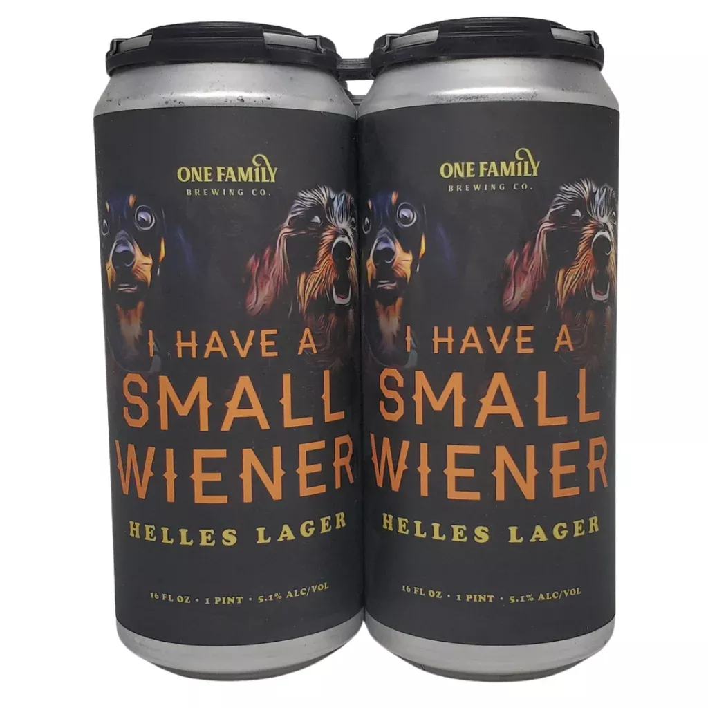 One Family Brewing I Have A Small Wiener Helles Lager 4ok 16oz cans